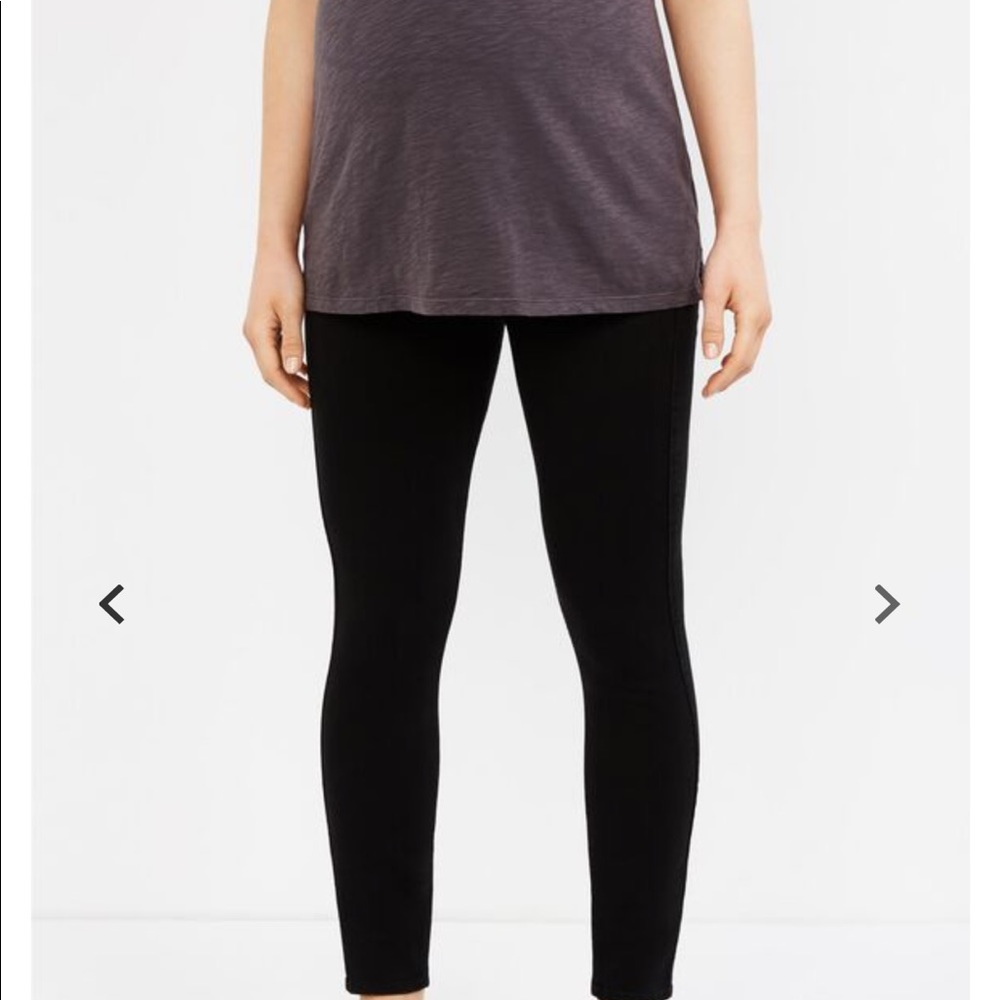 7 For All Mankind Black Skinny Maternity Jeans